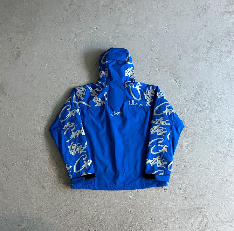 Corteiz Elitework Shell Jacket Crtz Waterproof Coat Royal Blue